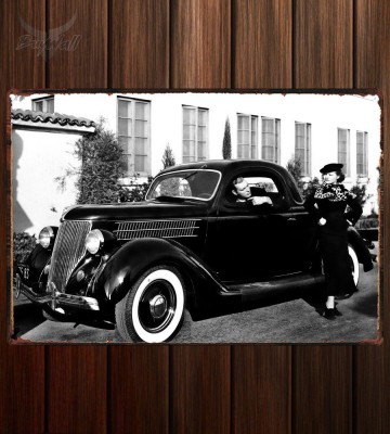 Металлическая табличка Ford V8 Deluxe 3-window Coupe (68-720)